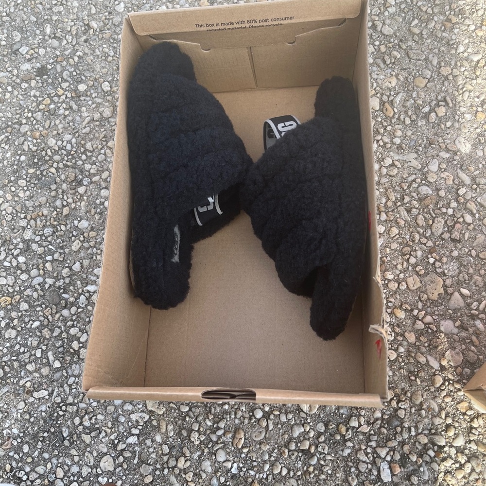Fluff Yeah Slide Sandal UGG Black sz 1